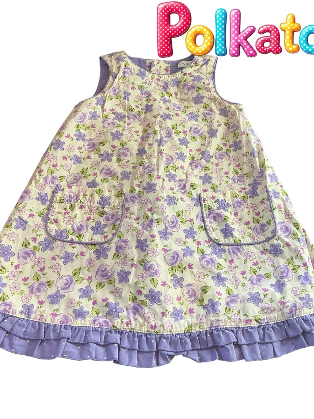 Lavender Floral Sleeveless Girls' Casual Dress 👗 size 2T